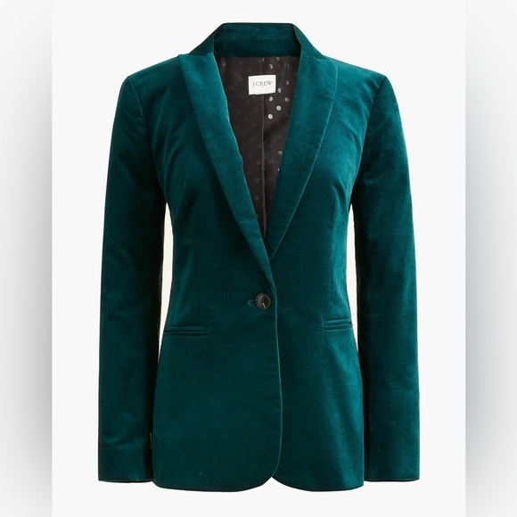 J. Crew Jackets & Blazers - NEW J. Crew Women's Deep Green Velvet Blazer SZ 10